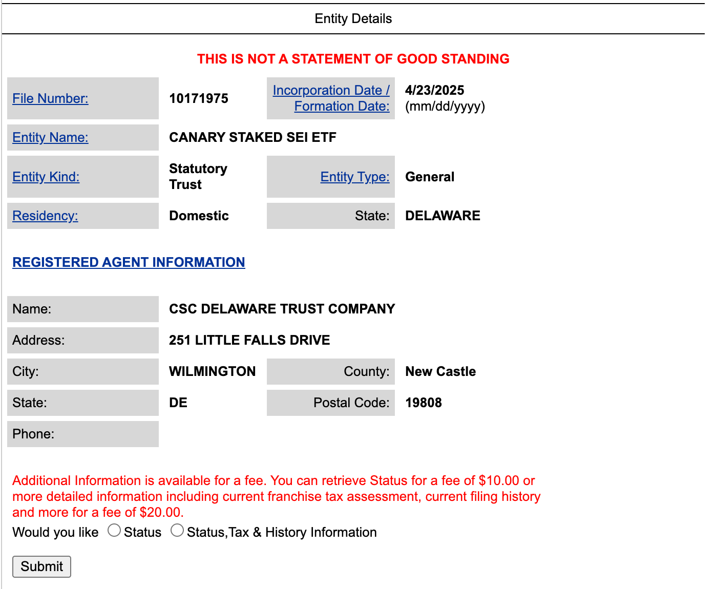 Canary Capital registers Delaware trust for staked Sei ETF - 1