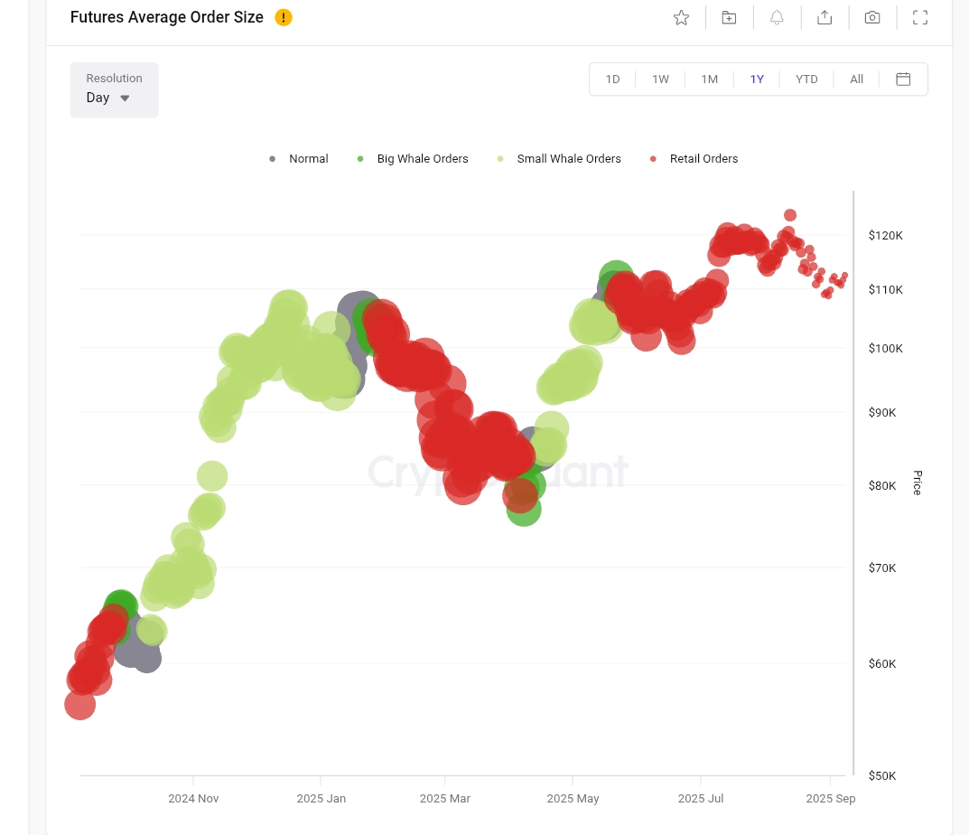 Image showing Bitcoin Futures Average Order Size.
