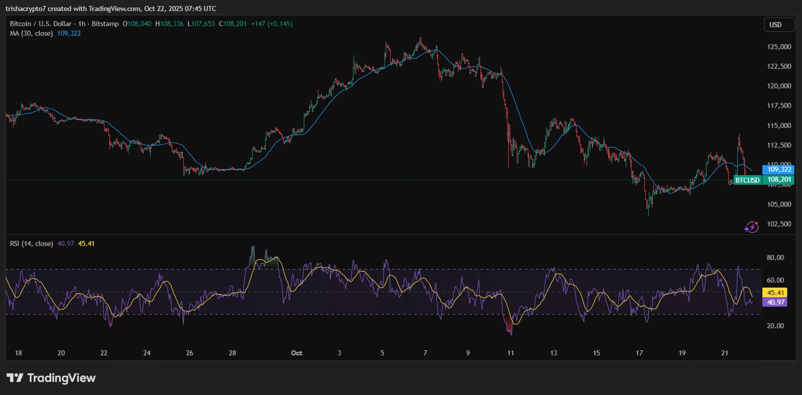 Bitcoin is in its consolidation phase, with room for upward movement | Source: TradingView