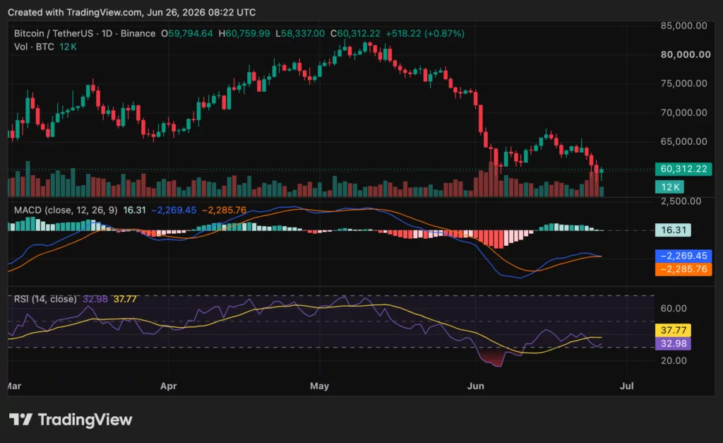 Bitcoin (BTC) price chart, source: crypto.news